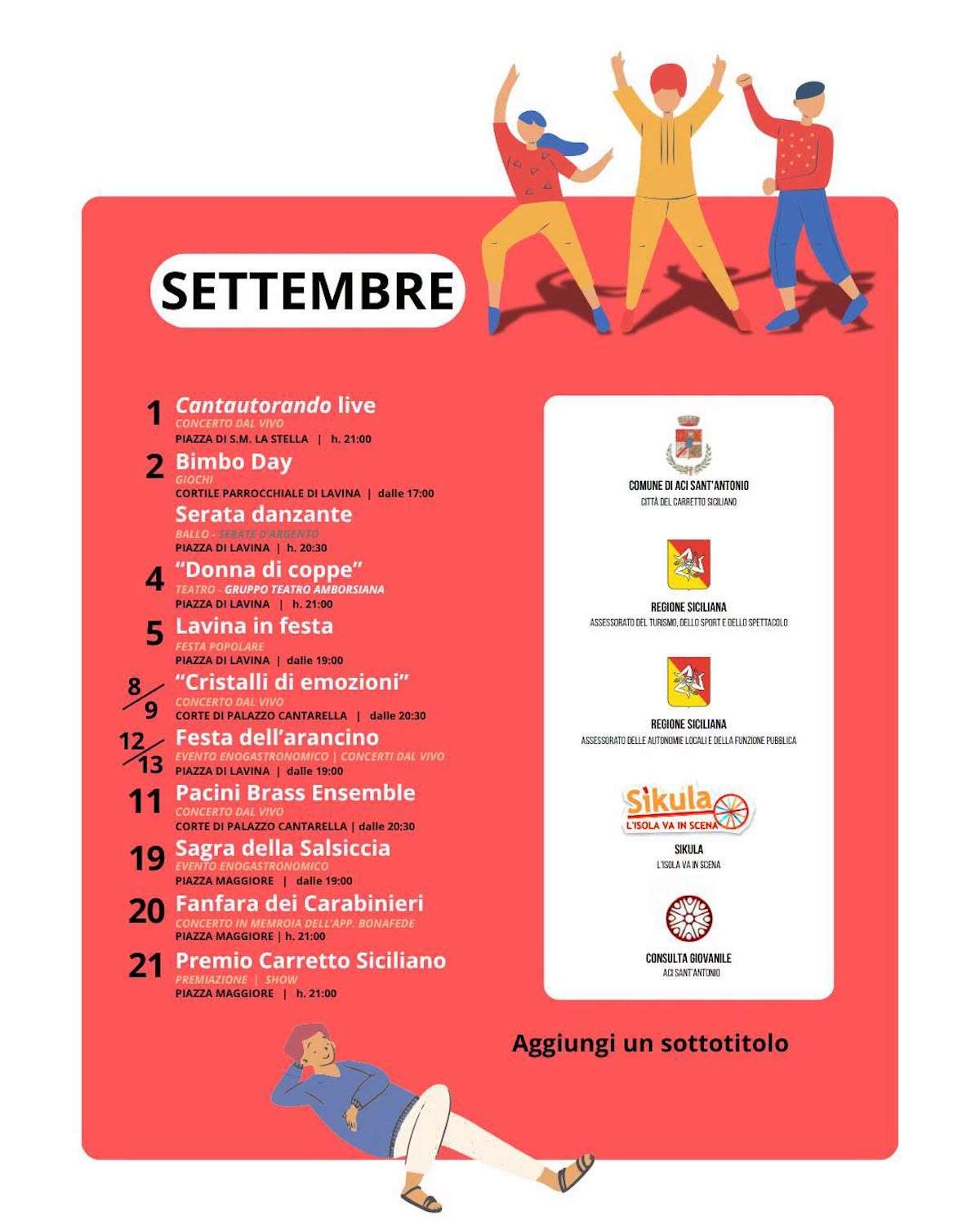 Programma Estate Aci Sant’Antonio Settembre 2026 Programma Estate Aci Sant’Antonio Settembre 2026 con eventi, spettacoli e manifestazioni estive