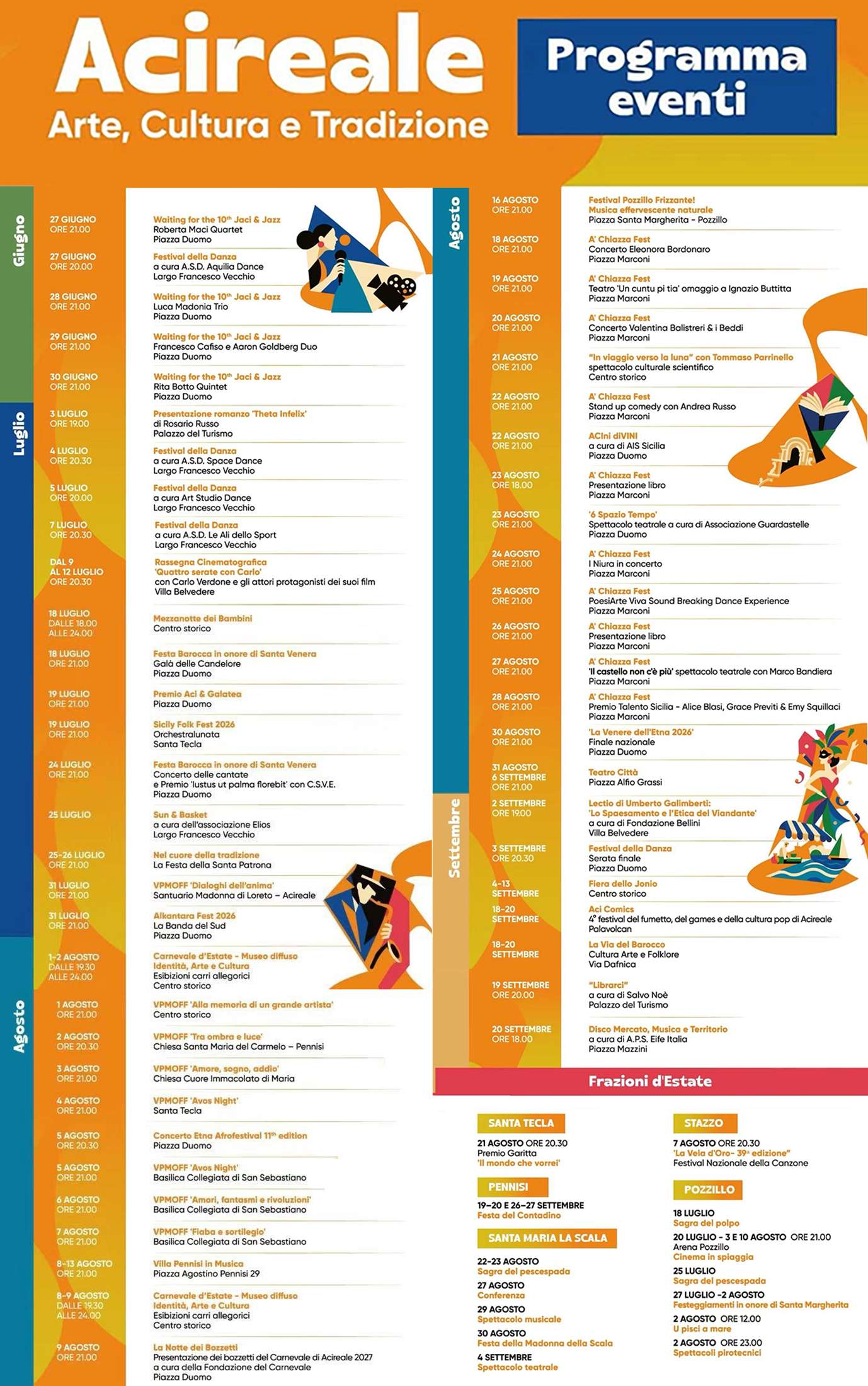 Programma Estate Acireale 2026 Programma Estate Acireale 2026 con eventi, spettacoli e manifestazioni estive