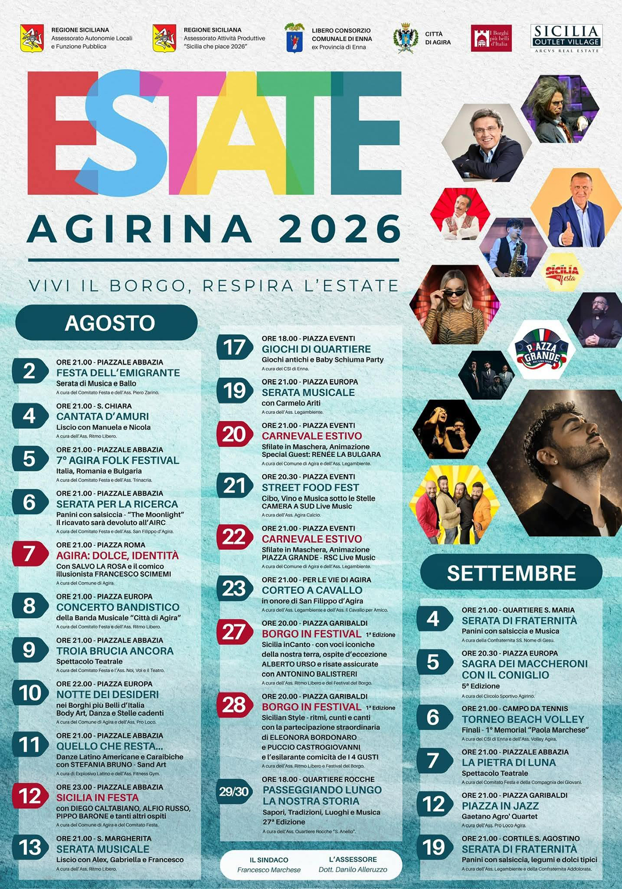 Programma Estate Agira 2026 Programma Estate Agira 2026 con eventi, spettacoli e manifestazioni estive