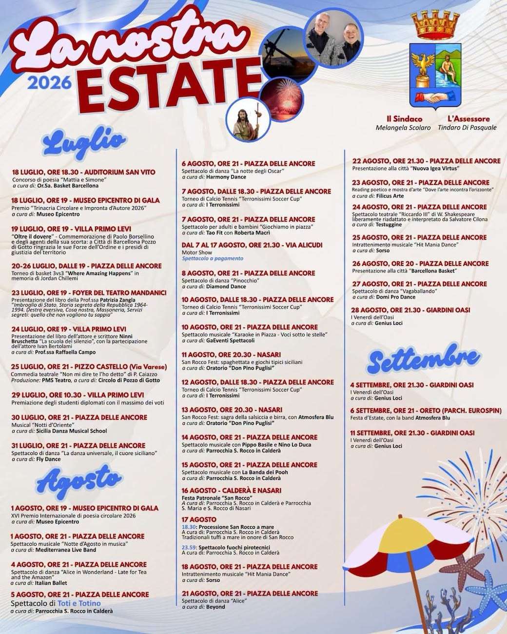 Programma Estate Barcellona Pozzo di Gotto 2026 Programma Estate Barcellona Pozzo di Gotto 2026 con eventi, spettacoli e manifestazioni estive