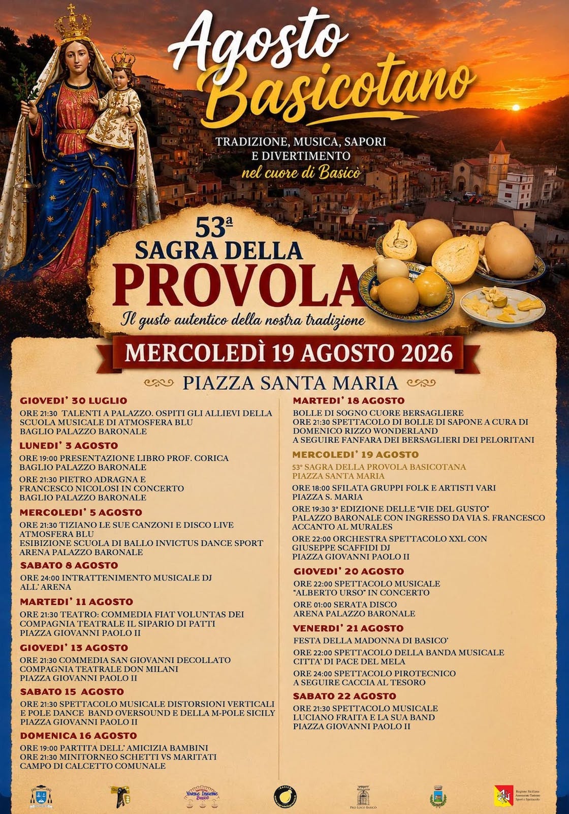 Programma Estate Basicò 2026 Programma Estate Basicò 2026 con eventi, spettacoli e manifestazioni estive