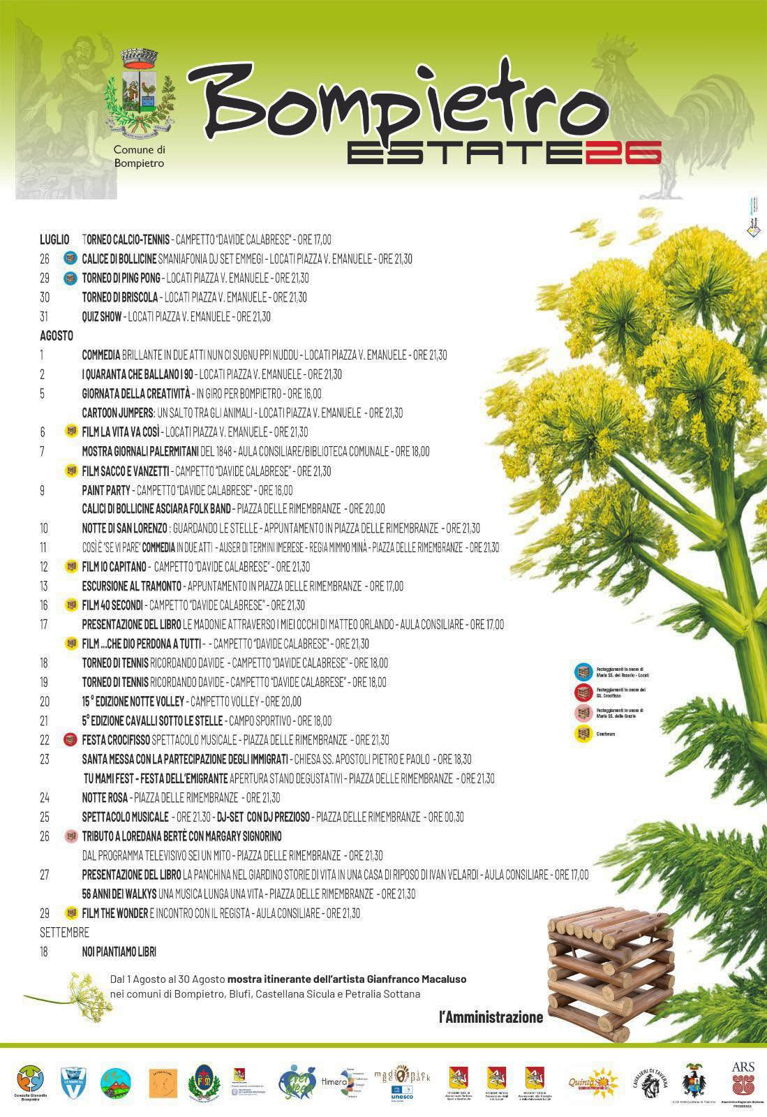 Programma Estate Bompietro 2026 Programma Estate Bompietro 2026 con eventi, spettacoli e manifestazioni estive
