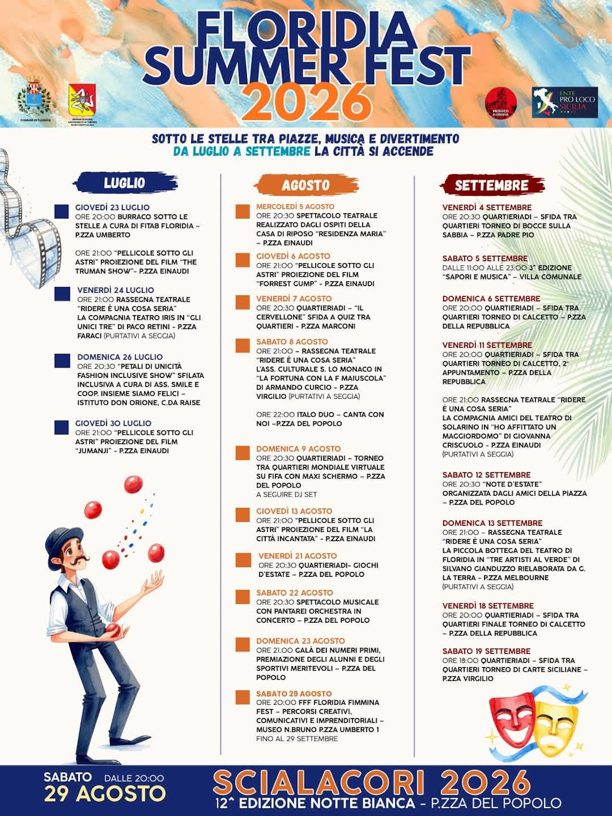 Programma Estate Floridia 2026 Programma Estate Floridia 2026 con eventi, spettacoli e manifestazioni estive
