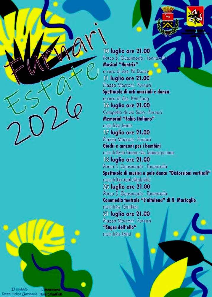 Programma Estate Furnari Luglio 2026 Programma Estate Furnari Luglio 2026 con eventi, spettacoli e manifestazioni estive