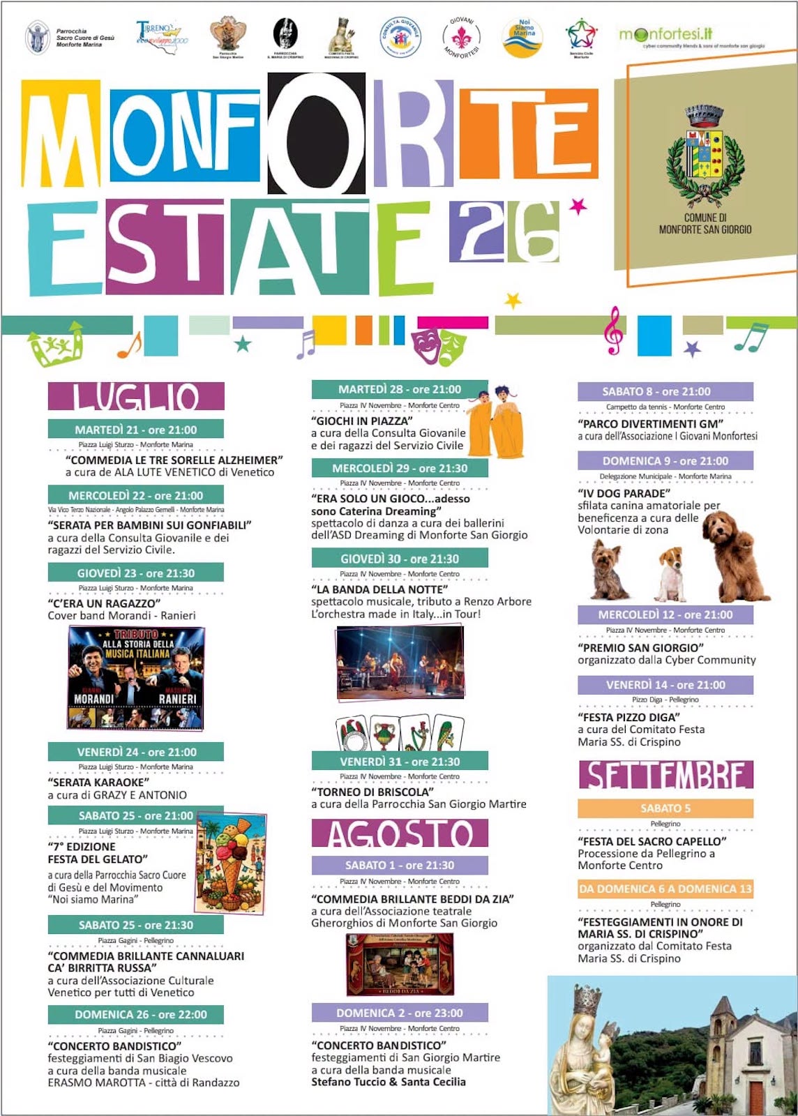 Programma Estate Monforte San Giorgio 2026 Programma Estate Monforte San Giorgio 2026 con eventi, spettacoli e manifestazioni estive