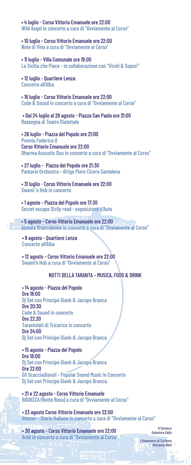 Programma Estate Palazzolo Acreide 2026 Programma Estate Palazzolo Acreide 2026 con eventi, spettacoli e manifestazioni estive