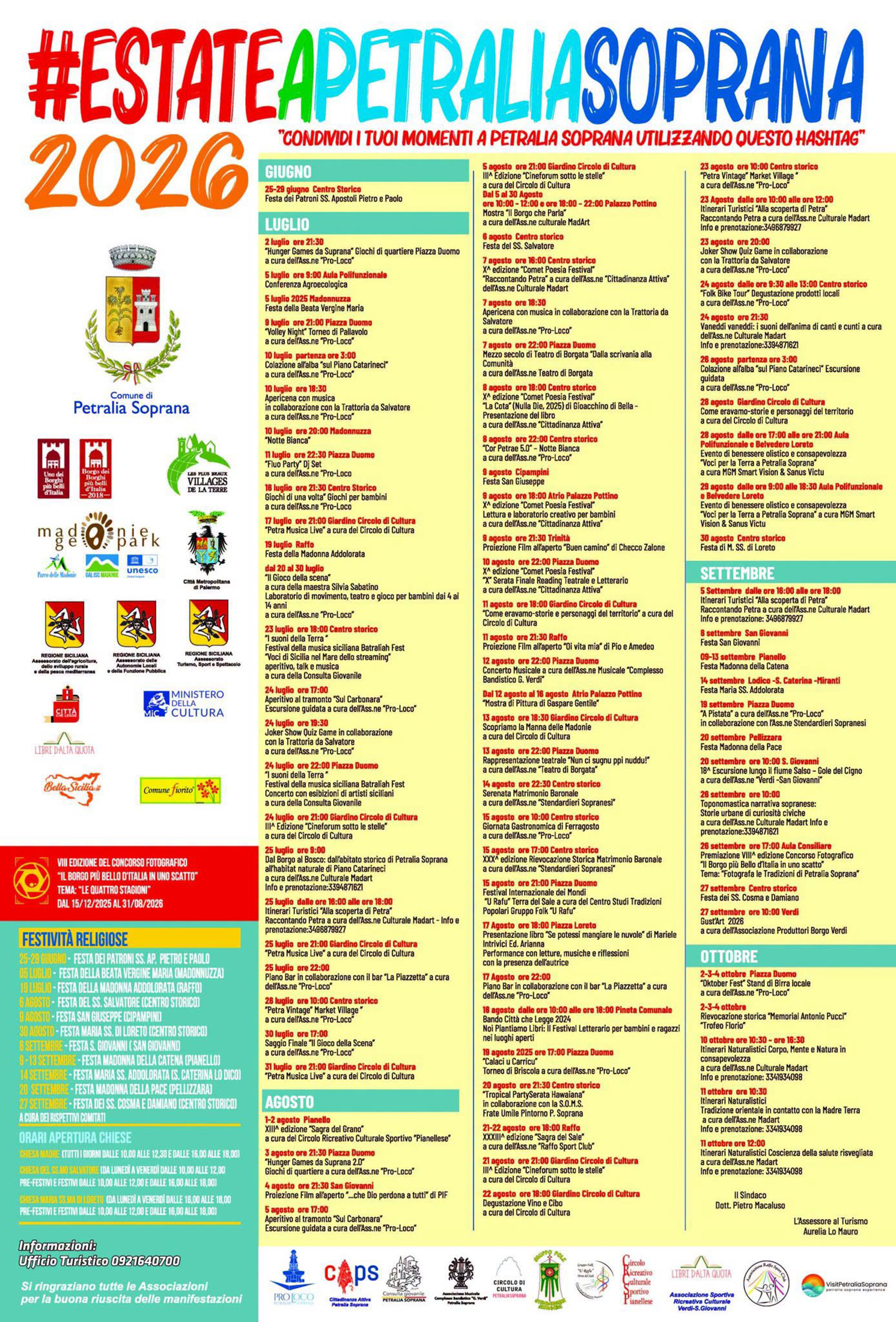 Programma Estate Petralia Soprana 2026 Programma Estate Petralia Soprana 2026 con eventi, spettacoli e manifestazioni estive