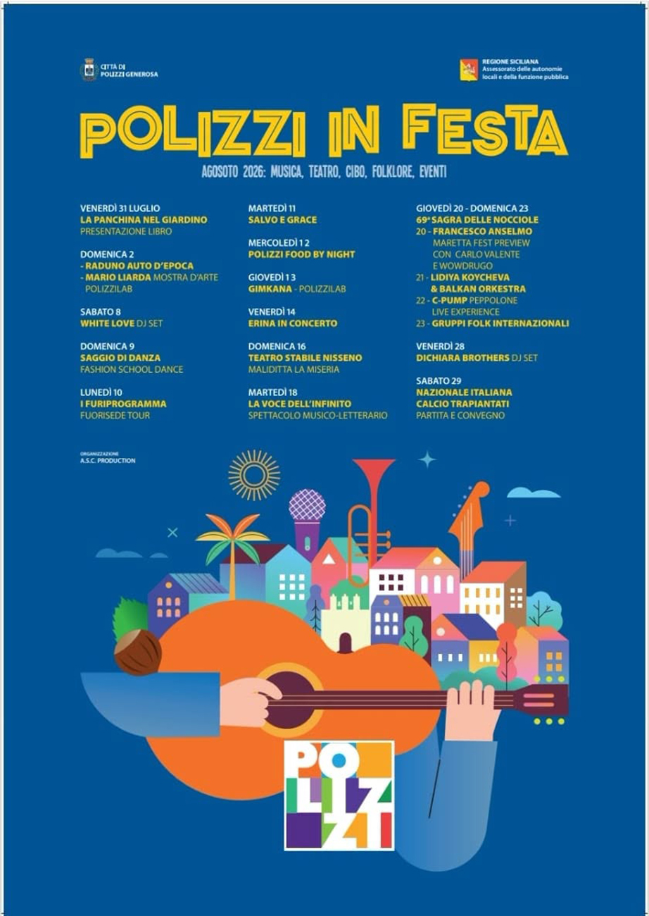 Programma Estate Polizzi Generosa 2026 Programma Estate Polizzi Generosa 2026 con eventi, spettacoli e manifestazioni estive