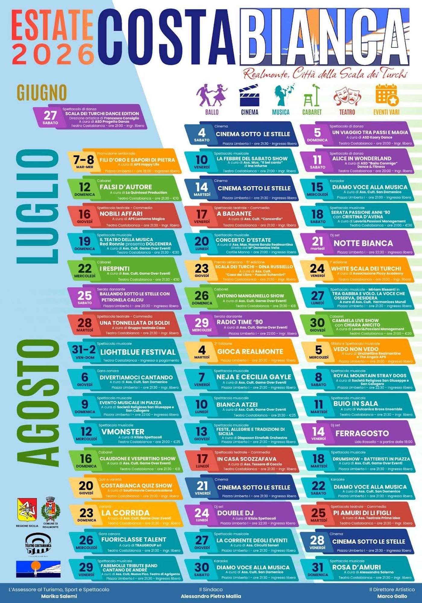 Programma Estate Realmonte 2026 Programma Estate Realmonte 2026 con eventi, spettacoli e manifestazioni estive
