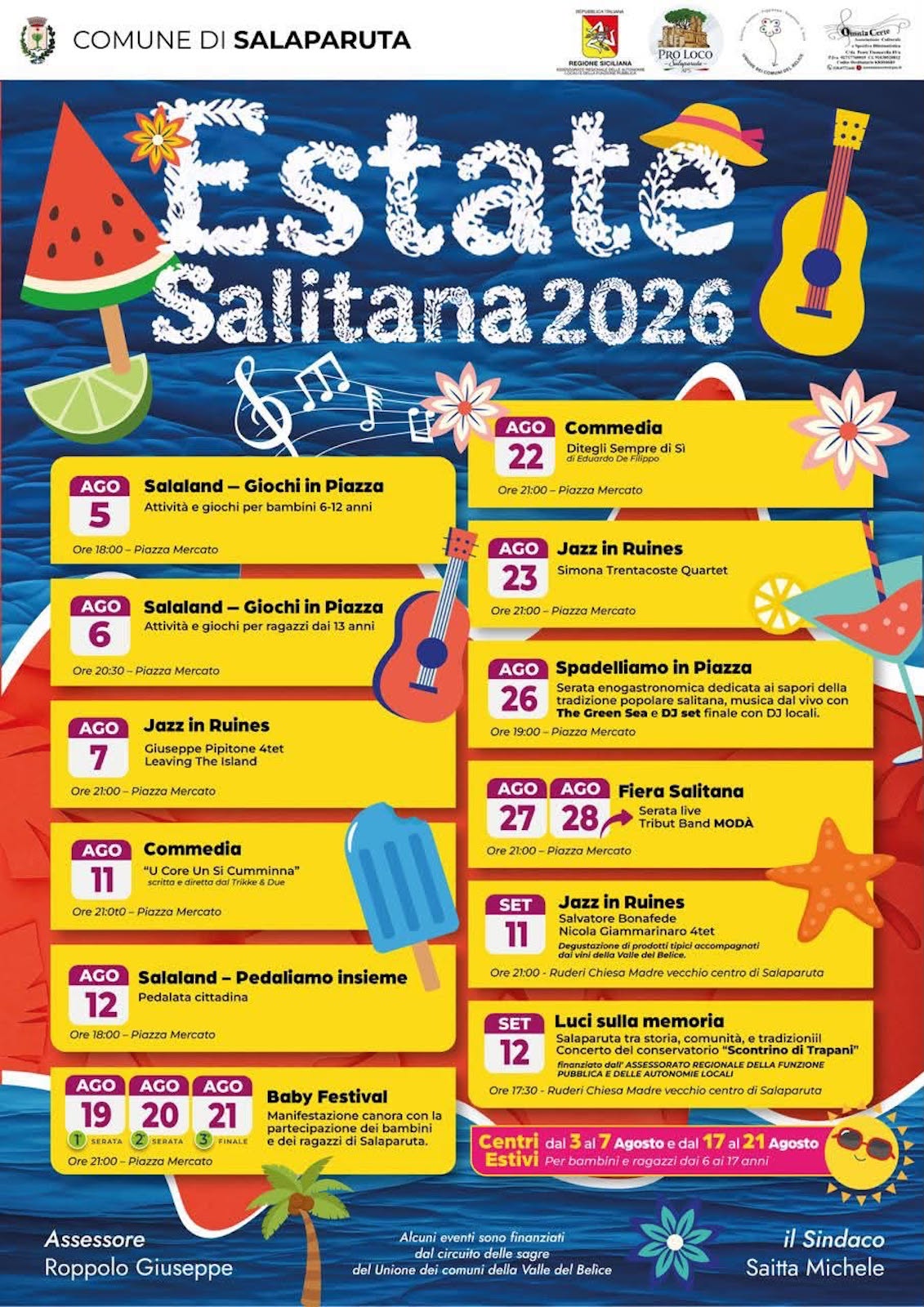 Programma Estate Salaparuta 2026 Programma Estate Salaparuta 2026 con eventi, spettacoli e manifestazioni estive