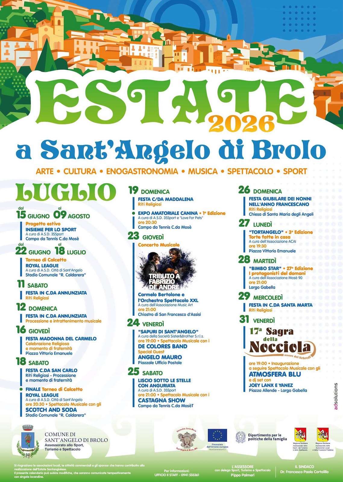 Programma Estate Sant’Angelo di Brolo 2026 Programma Estate Sant’Angelo di Brolo 2026 con eventi, spettacoli e manifestazioni estive