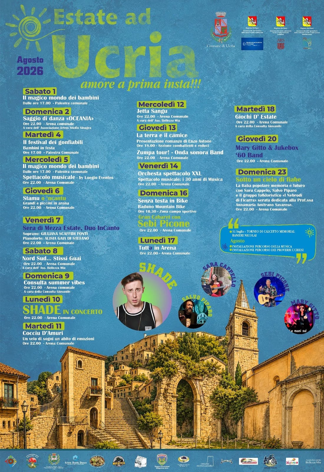 Programma Estate Ucria 2026 Programma Estate Ucria 2026 con eventi, spettacoli e manifestazioni estive