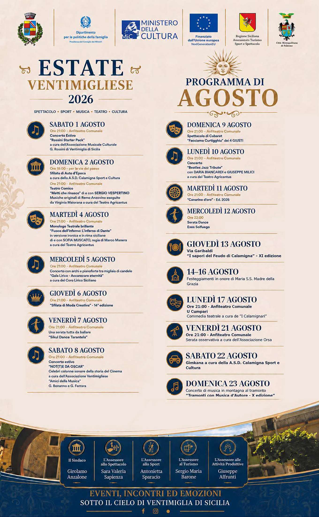 Programma Estate Ventimiglia di Sicilia Agosto 2026 Programma Estate Ventimiglia di Sicilia Agosto 2026 con eventi, spettacoli e manifestazioni estive