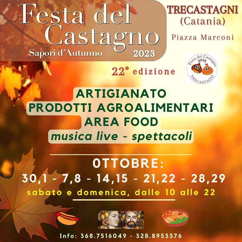 Festa del Castagno 2023 Trecastagni | Sapori d'Autunno | PROGRAMMA
